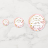 Een kleine vlinder in roze bloemige meisje Baby sh Confetti (Achterkanten)