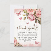 Een kleine vlinder is onderweg Baby shower Bedankkaart (Voorkant)