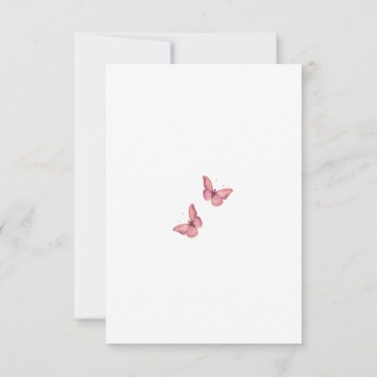 Een kleine vlinder is onderweg Baby shower Bedankkaart (Achterkant)