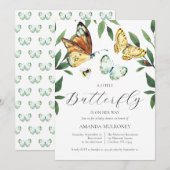 Een kleine vlinder is onderweg Baby shower Kaart (Voorkant / Achterkant)