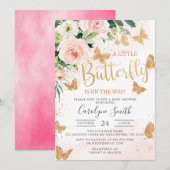 Een kleine vlinder is onderweg Baby shower Kaart (Voorkant / Achterkant)