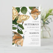 Een kleine vlinder is onderweg Baby shower Kaart (Staand voorkant)