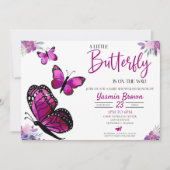 Een kleine vlinder is onderweg. Baby Shower Kaart (Voorkant)