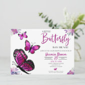 Een kleine vlinder is onderweg. Baby Shower Kaart (Staand voorkant)