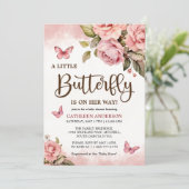 Een kleine vlinder is onderweg Baby shower Kaart (Staand voorkant)