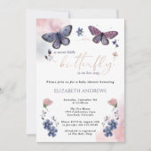 Een kleine vlinder is onderweg Baby shower Kaart (Voorkant)