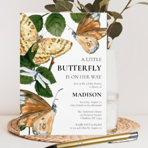Een kleine vlinder is onderweg Baby shower Kaart