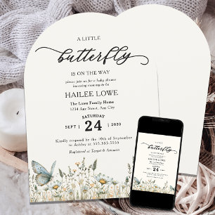 Een kleine vlinder is onderweg Baby shower Kaart
