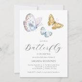 Een kleine vlinder is onderweg Baby shower Kaart (Voorkant)