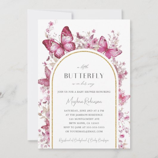 Een kleine vlinder is onderweg Baby shower Kaart (Voorkant)