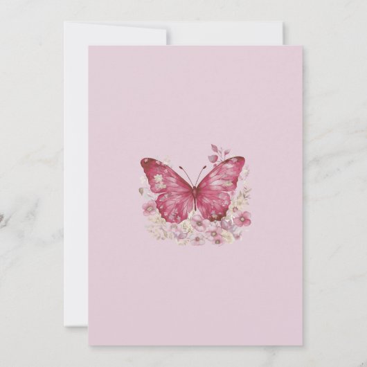 Een kleine vlinder is onderweg Baby shower Kaart (Achterkant)