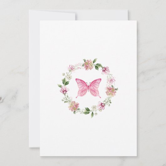 Een kleine vlinder is onderweg Baby shower Kaart (Achterkant)