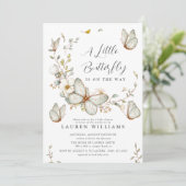 Een kleine vlinder is onderweg Baby shower Kaart (Staand voorkant)