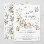 Een kleine vlinder is onderweg Baby shower Kaart (Voorkant / Achterkant)