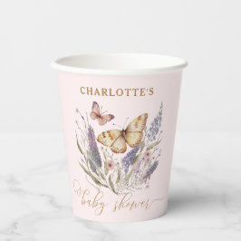 Een kleine vlinder is onderweg Baby shower Papieren Bekers