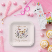 Een kleine vlinder is onderweg Baby shower Papieren Bordje (Feest)