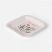 Een kleine vlinder is onderweg Baby shower Papieren Bordje (Gebogen)