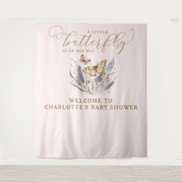 Een kleine vlinder is onderweg Baby shower Wandkleed