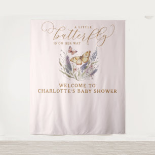Een kleine vlinder is onderweg Baby shower Wandkleed