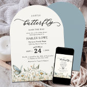 Een kleine vlinder is onderweg naar Baby shower Bl Kaart