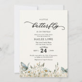 Een kleine vlinder is onderweg naar Baby shower Bl Kaart (Voorkant)