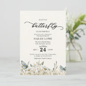 Een kleine vlinder is onderweg naar Baby shower Bl Kaart (Staand voorkant)