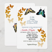 Een kleine vlinder is onderweg naar haar moderne d kaart (Voorkant / Achterkant)