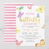 Een kleine vlinder is onderweg naar het gouden Bab Kaart (Voorkant / Achterkant)