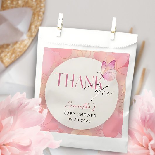 Een kleine vlinder is op de weg Baby shower Bedankzakje