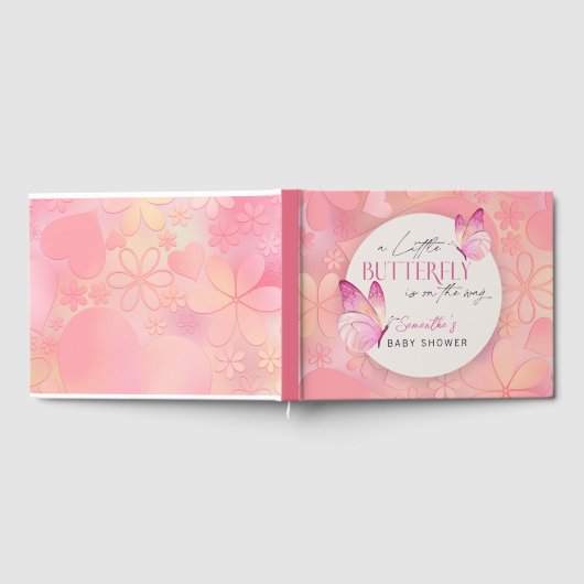 Een kleine vlinder is op de weg Baby shower Gastenboek (Volledig)