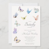 Een kleine vlinder is op de weg Baby shower Kaart (Voorkant)