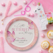 Een kleine vlinder is op de weg Baby shower Papieren Bordje (Feest)