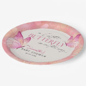 Een kleine vlinder is op de weg Baby shower Papieren Bordje (Gekanteld)