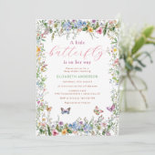 Een kleine vlinder is op de weg roze kleurrijk kaart (Staand voorkant)