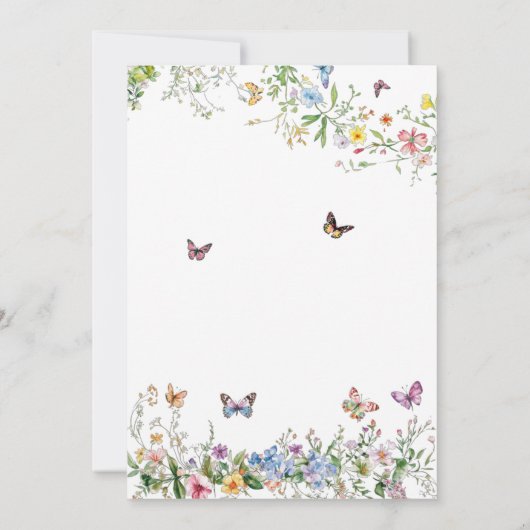 Een kleine vlinder is op de weg roze kleurrijk kaart (Achterkant)