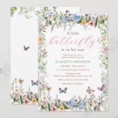 Een kleine vlinder is op de weg roze kleurrijk kaart (Voorkant / Achterkant)