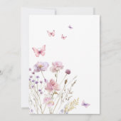 Een kleine vlinder is op de weg Roze Lila Kaart (Achterkant)