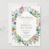 Een kleine vlinder is op haar weg Baby shower Kaart (Voorkant)