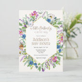 Een kleine vlinder is op haar weg Baby shower Kaart (Staand voorkant)