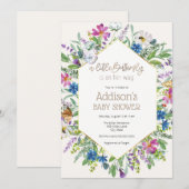 Een kleine vlinder is op haar weg Baby shower Kaart (Voorkant / Achterkant)