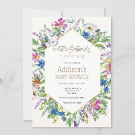 Een kleine vlinder is op haar weg Baby shower Kaart