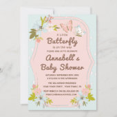 Een kleine vlinder is op weg naar het Baby shower Kaart (Voorkant)