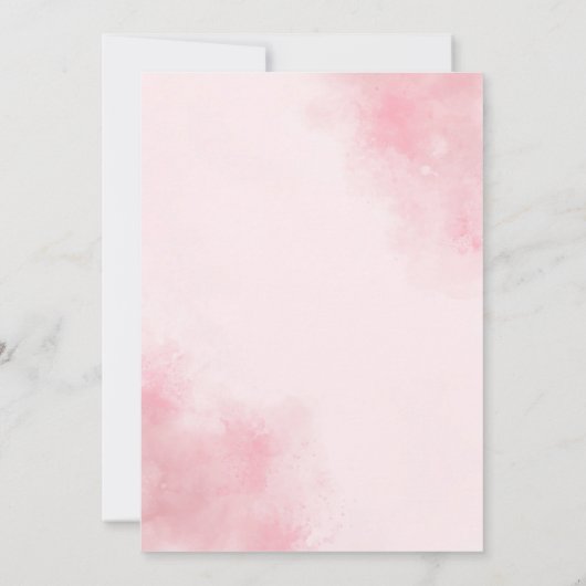 Een kleine vlinder is op weg naar roze Baby shower Kaart (Achterkant)