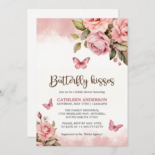 Een kleine vlinder kust bloemig Vrijgezellenfeest Kaart (Voorkant / Achterkant)