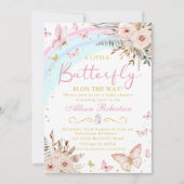 Een kleine vlinder op de weg Floral Baby shower Kaart (Voorkant)