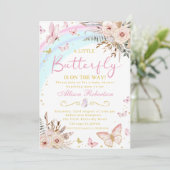 Een kleine vlinder op de weg Floral Baby shower Kaart (Staand voorkant)