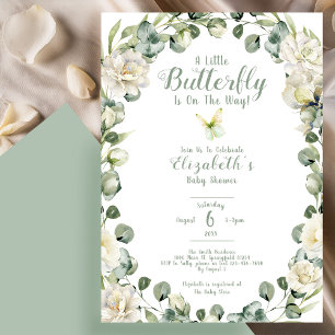 Een Kleine Vlinder Salie Groene Baby Shower Kaart