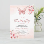 Een kleine vlinder schattig Boho roze meisje baby  Kaart (Staand voorkant)