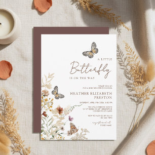 Een Kleine Vlinder Wildflower Baby Shower Kaart