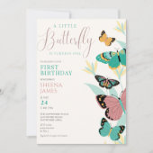 Een kleine vlinder wordt een 1e verjaardag kaart (Voorkant)